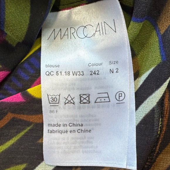 MARC CAIN Voile Blouse in Black Jungle Print Sz N2 / US 4 - Picture 8 of 11